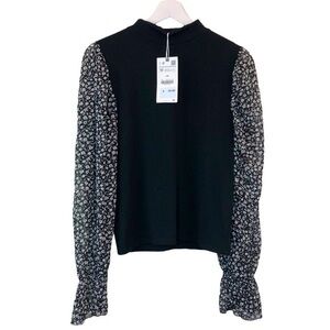 NEW Zara Black Floral Top